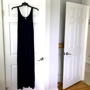Black tank maxi dress with slit to knee